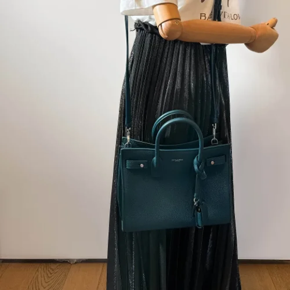 Yves Saint Laurent Vintage Pre-owned Leather handbags Green Dames