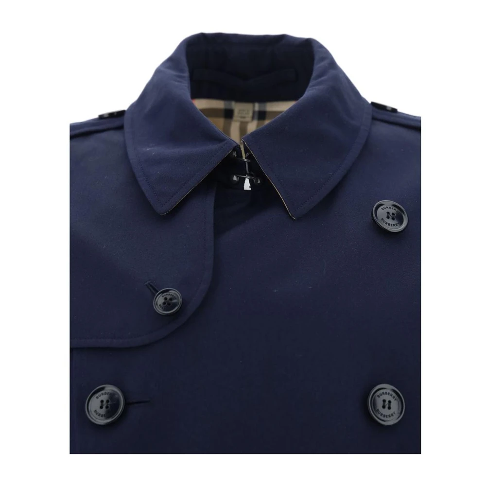Burberry Klassieke Katoenen Double-Breasted Jas Blue Heren