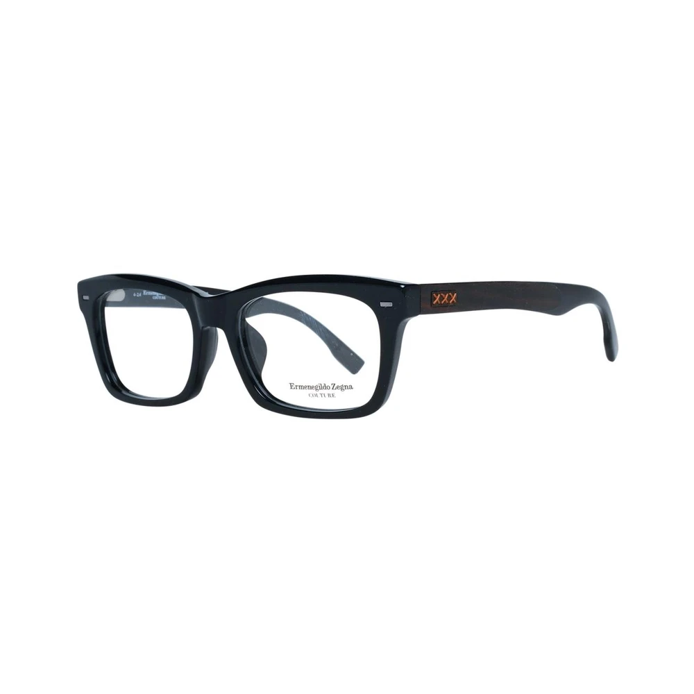 Ermenegildo Zegna Zwarte Trapezium Optische Monturen Black Heren
