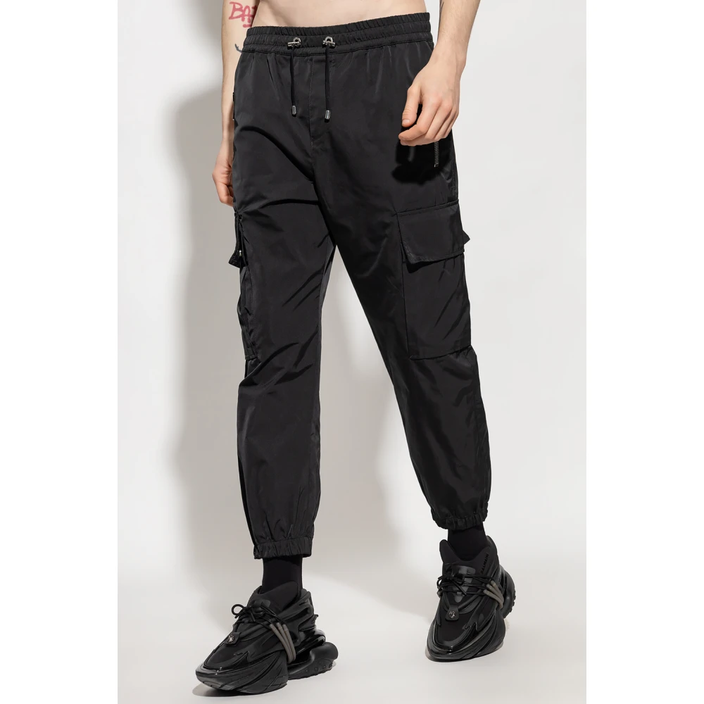 Balmain Zwarte Cargo Joggingbroek Black Heren