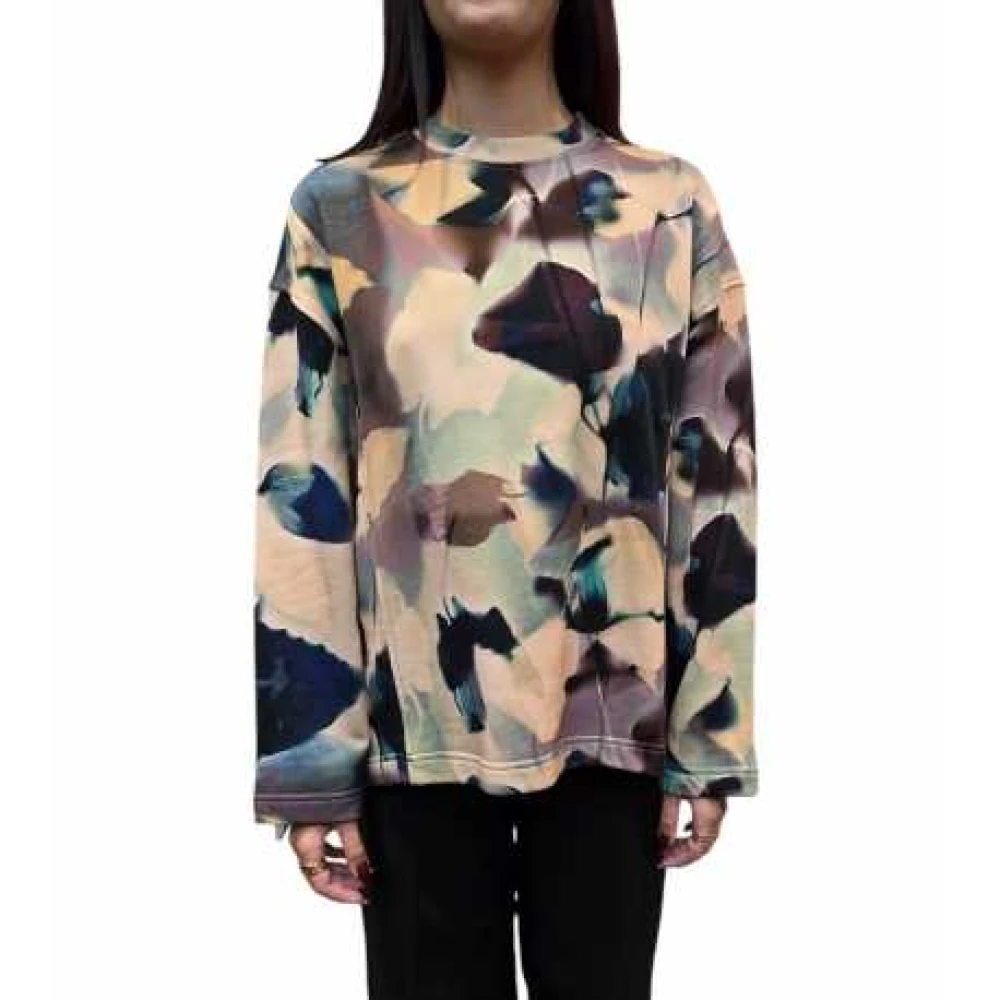 Paul Smith Bloemen Rose Oversized Katoenen Sweatshirt Multicolor Dames