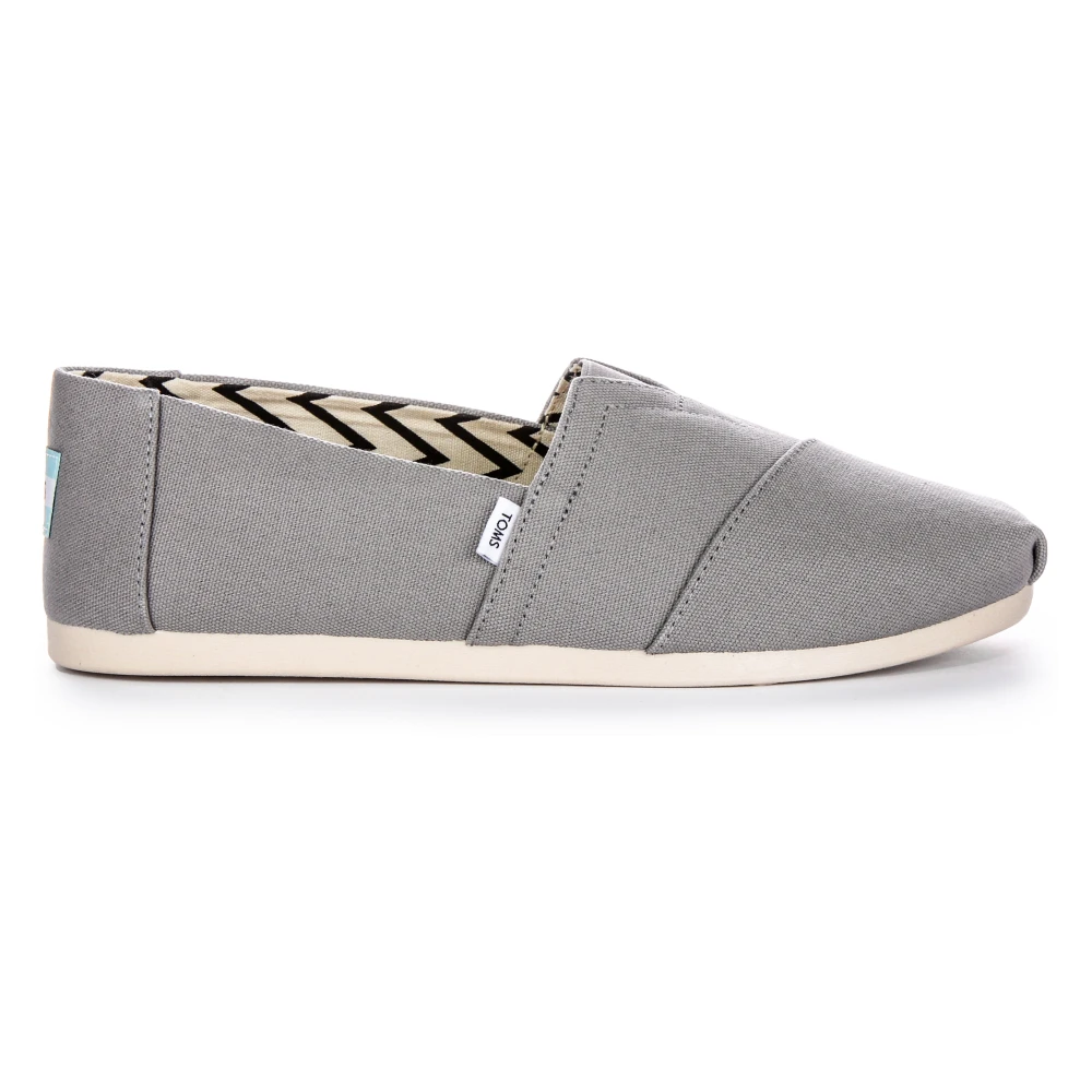 Toms Gray Espadrilles, Male, 6 1/2 Uk, Grey Canvas Slip-On Espadrilles Men