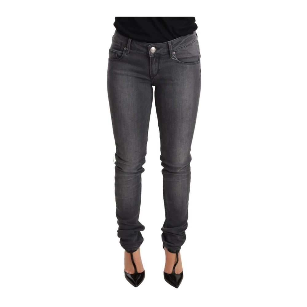 Acht Femme Gris - Jean Skinny Taille Basse En Denim - Jeans - Taille: W26