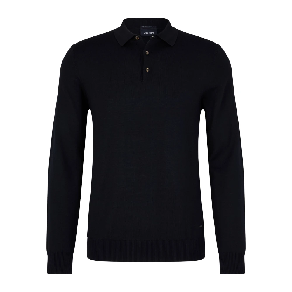 Joop! Mörkblå ull polo tröja Black, Herr