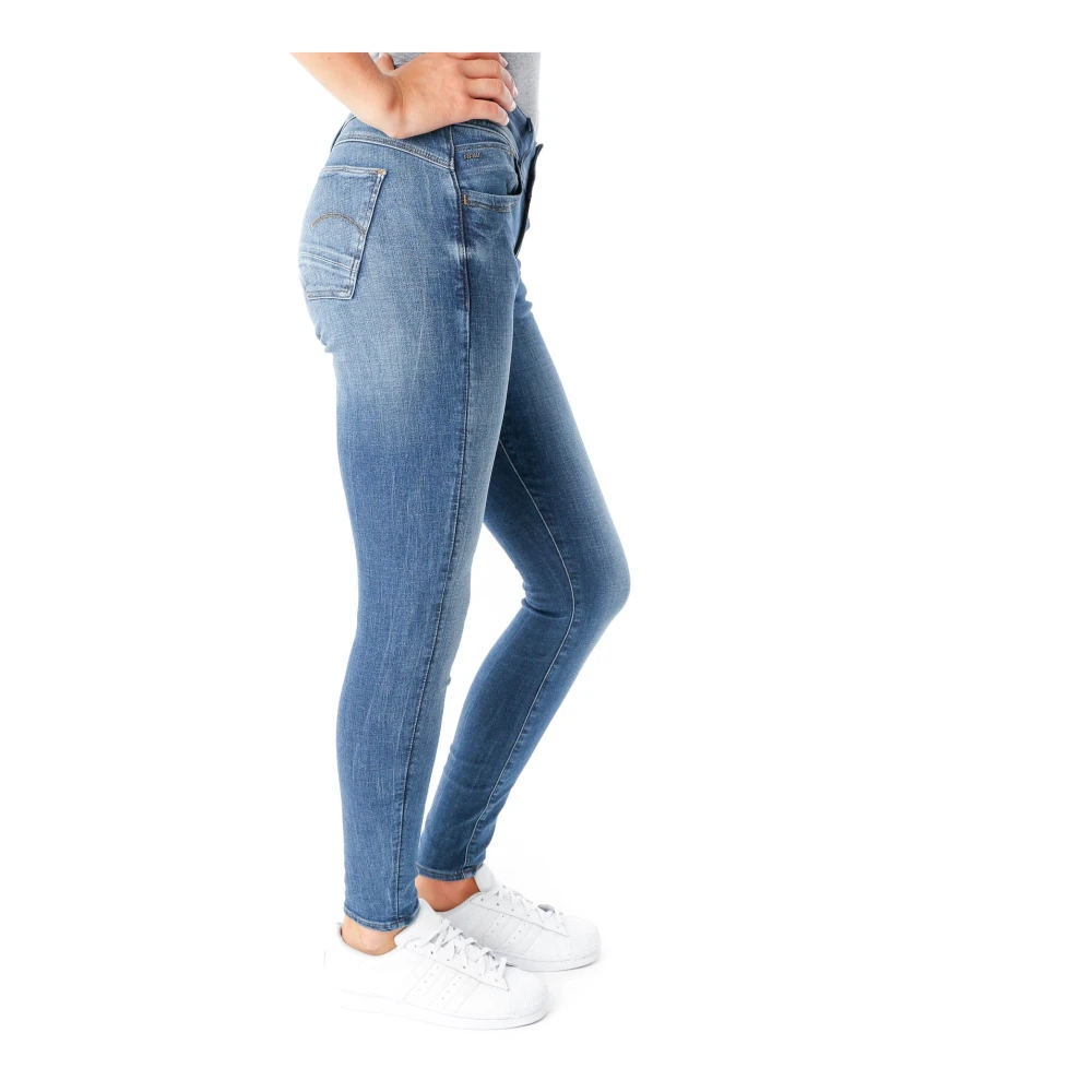 G-Star Mid Super Skinny Jeans Knoopsluiting Blue Dames