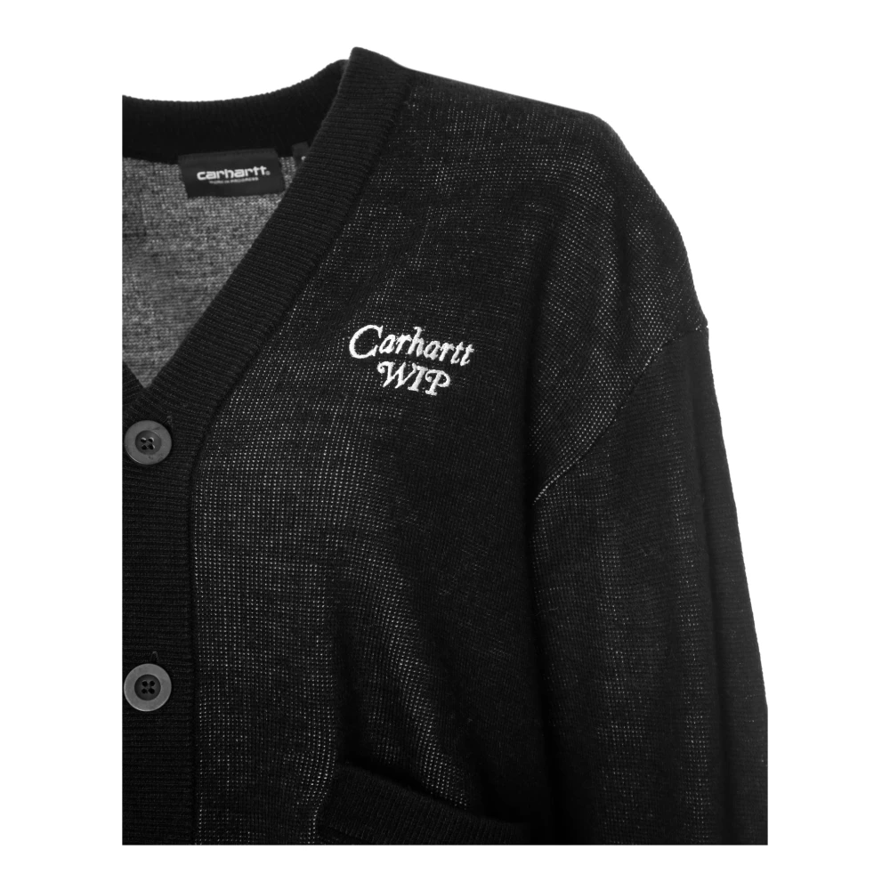 Carhartt WIP Geborduurde Cardigan met Jacquard Detail Black Heren