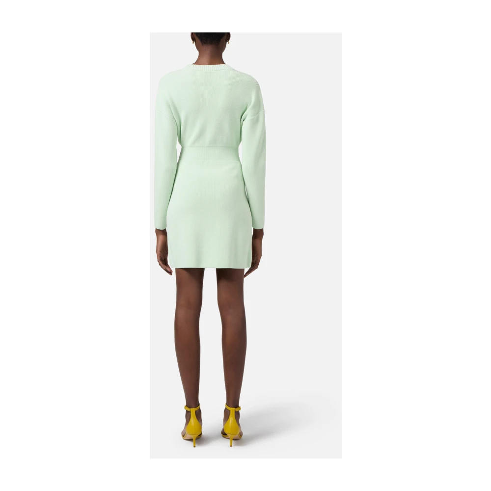 Elisabetta Franchi Groene Gekruiste Mini Jurk Green Dames