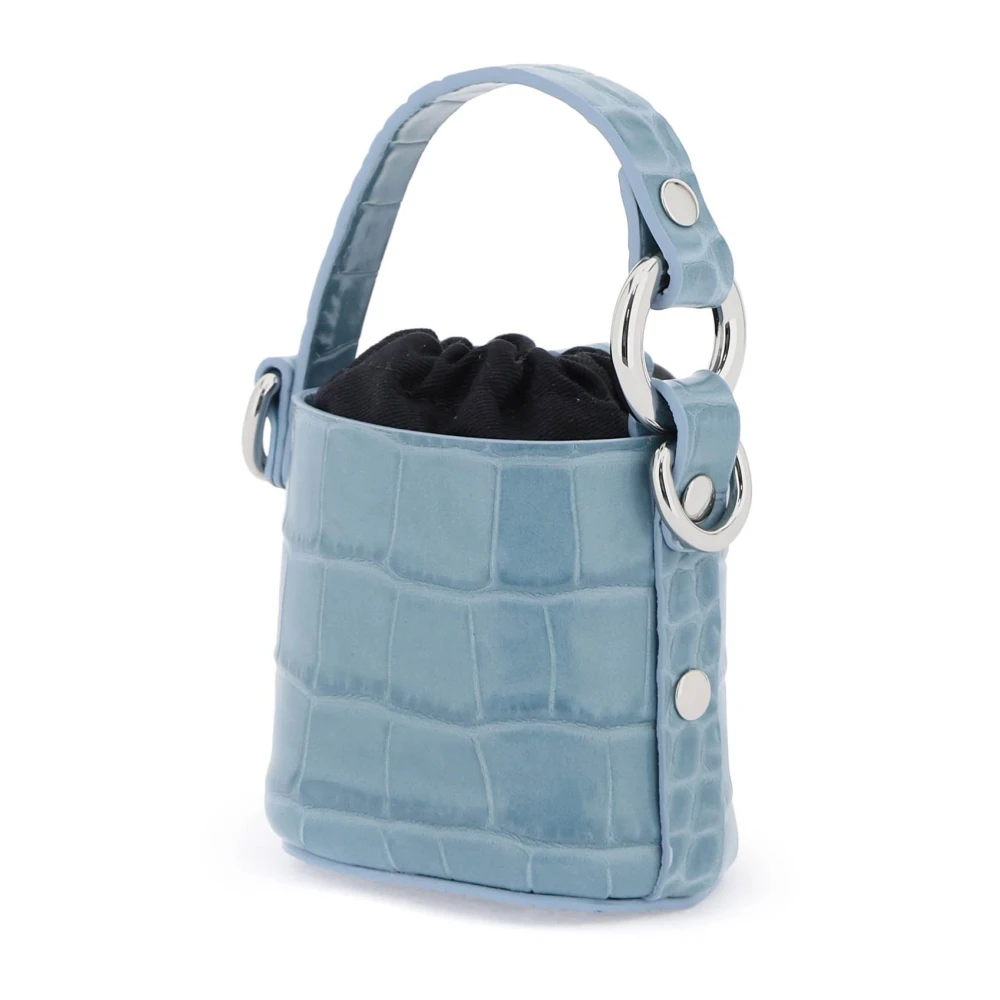 Vivienne Westwood Krokodillenleer Daisy Mini Bucket Tas Blue Dames