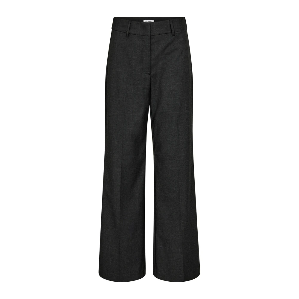 Co'Couture Wijde Hoge Taille Broek Antraciet Black Dames