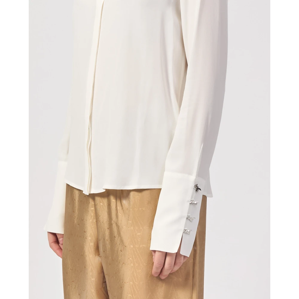 PATRIZIA PEPE Witte Essential Shirt met Fly-knopen White Dames