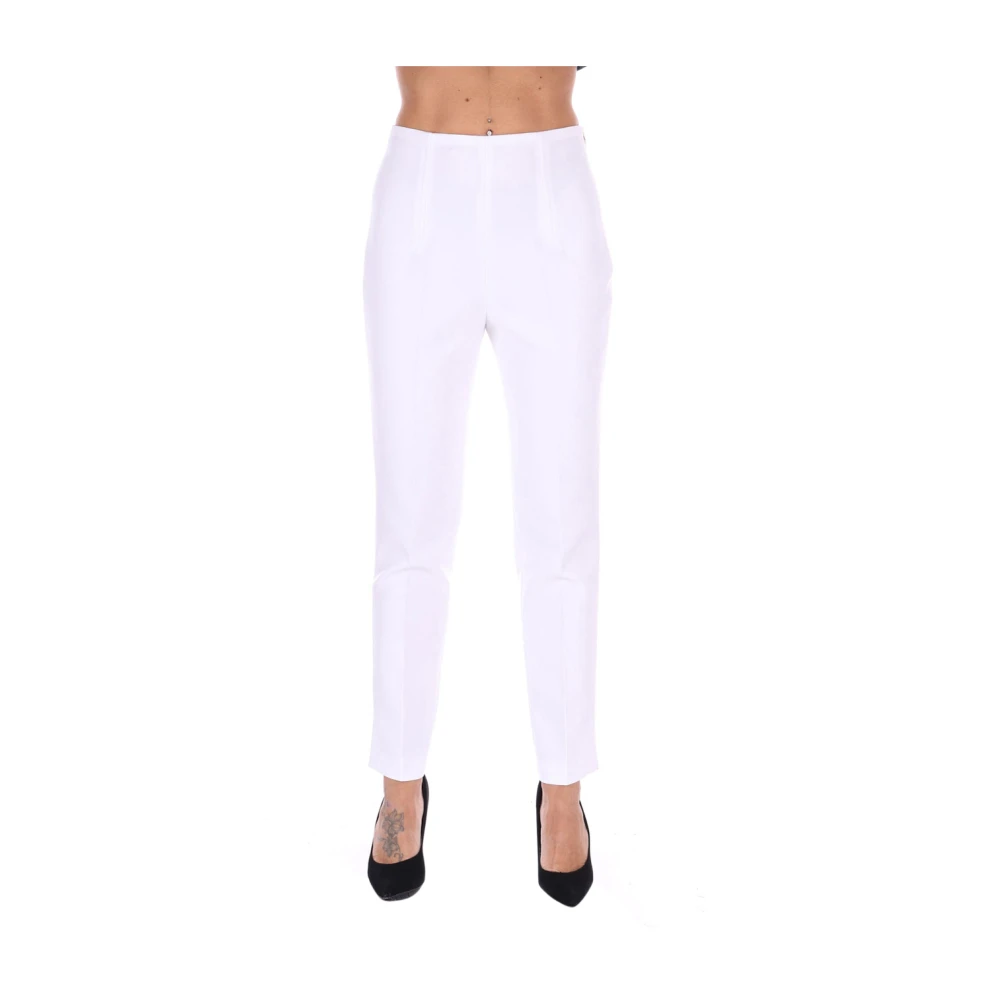 Liu Jo Vrouw Wit Broeken Dames, L, Te Slim Fit Broek Met Zijrits