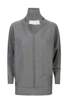 Grå Viskos Turtleneck Tröja