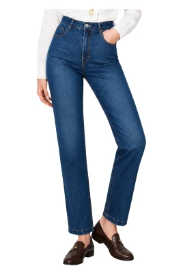 Jeans med rakt ben och hög midja