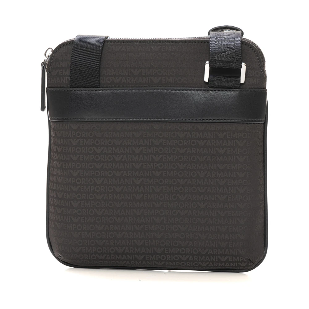 Emporio Armani Verstelbare schoudertas met externe zak Green Heren