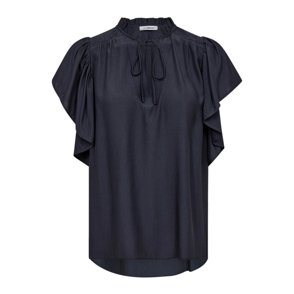 Co'Couture Volang Topp Blus Ink Blue, Dam