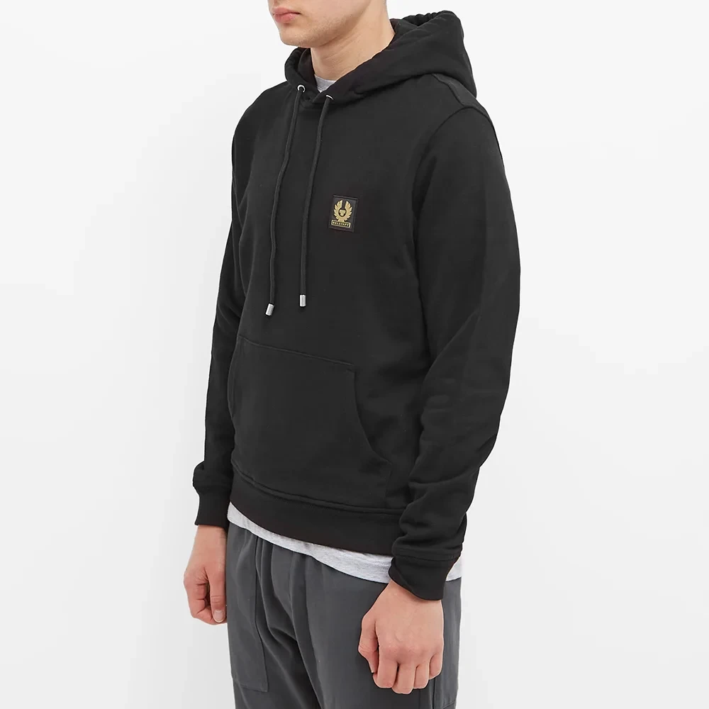 Belstaff Zwarte katoenen hoodie met Phoenix-patch Black Heren