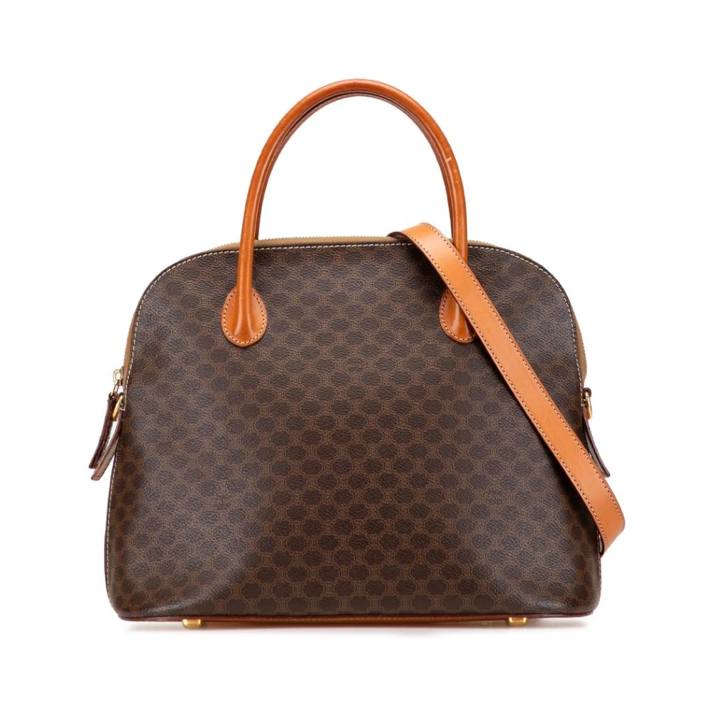 Celine Vintage Women's Brown Vintage Handbags, One Size, Pre-Owned Structured Satchel Bag