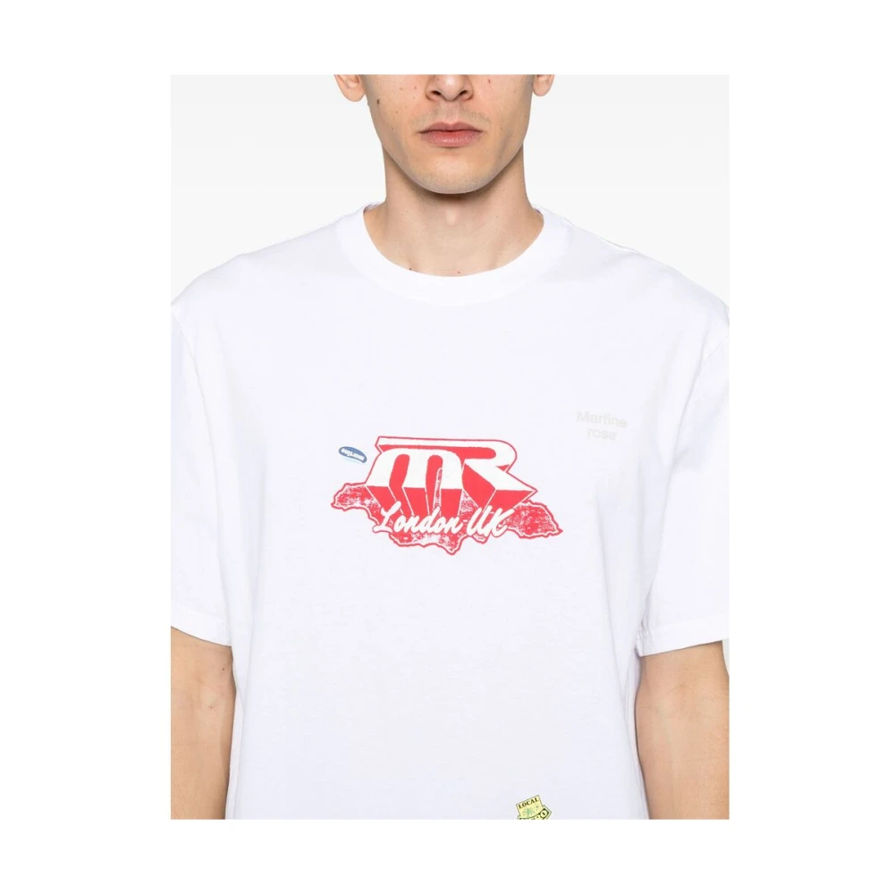 Martine Rose Wit Logo Print Crew Neck T-shirt White Heren