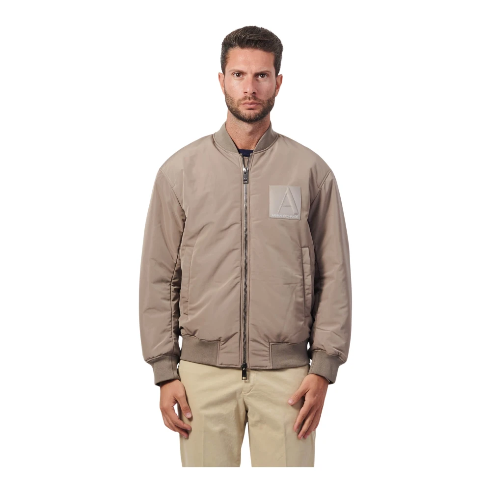 Armani Exchange Beige Jassen met Logodetail Beige Heren