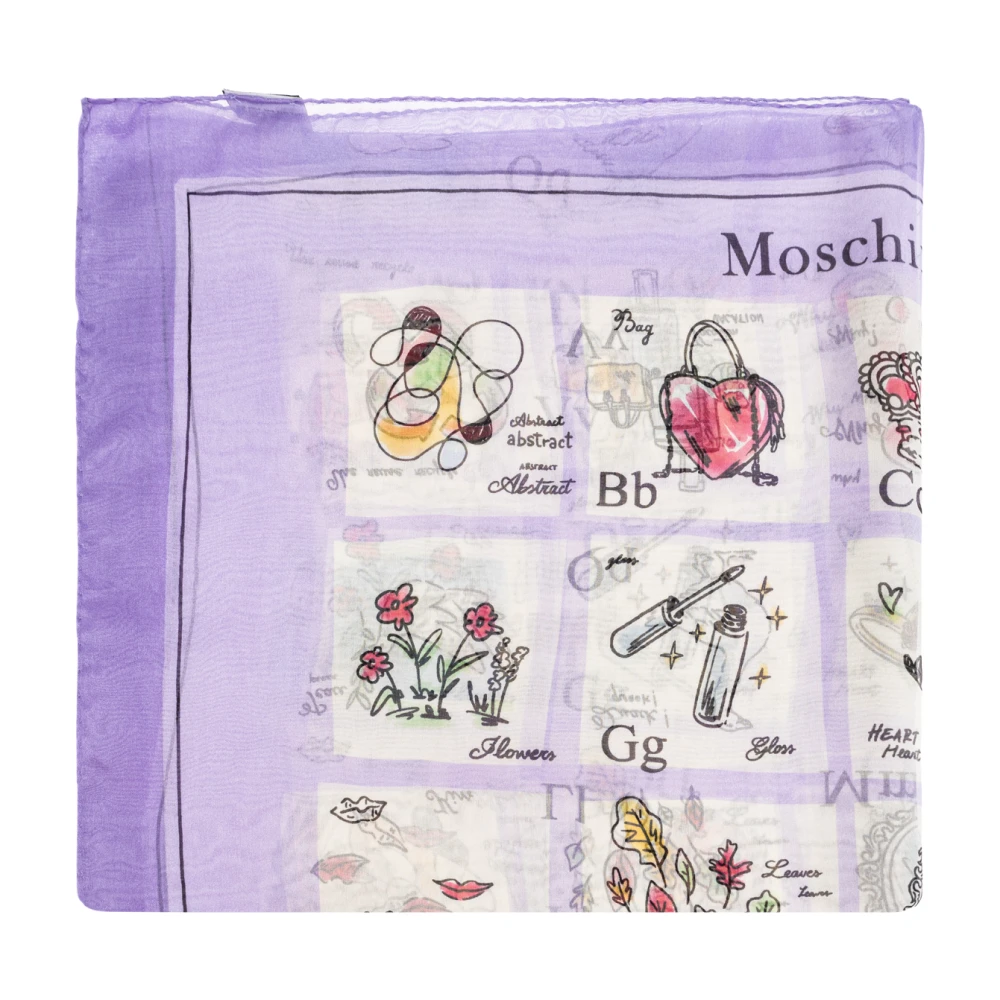 Moschino Zijden sjaal met print Purple Unisex