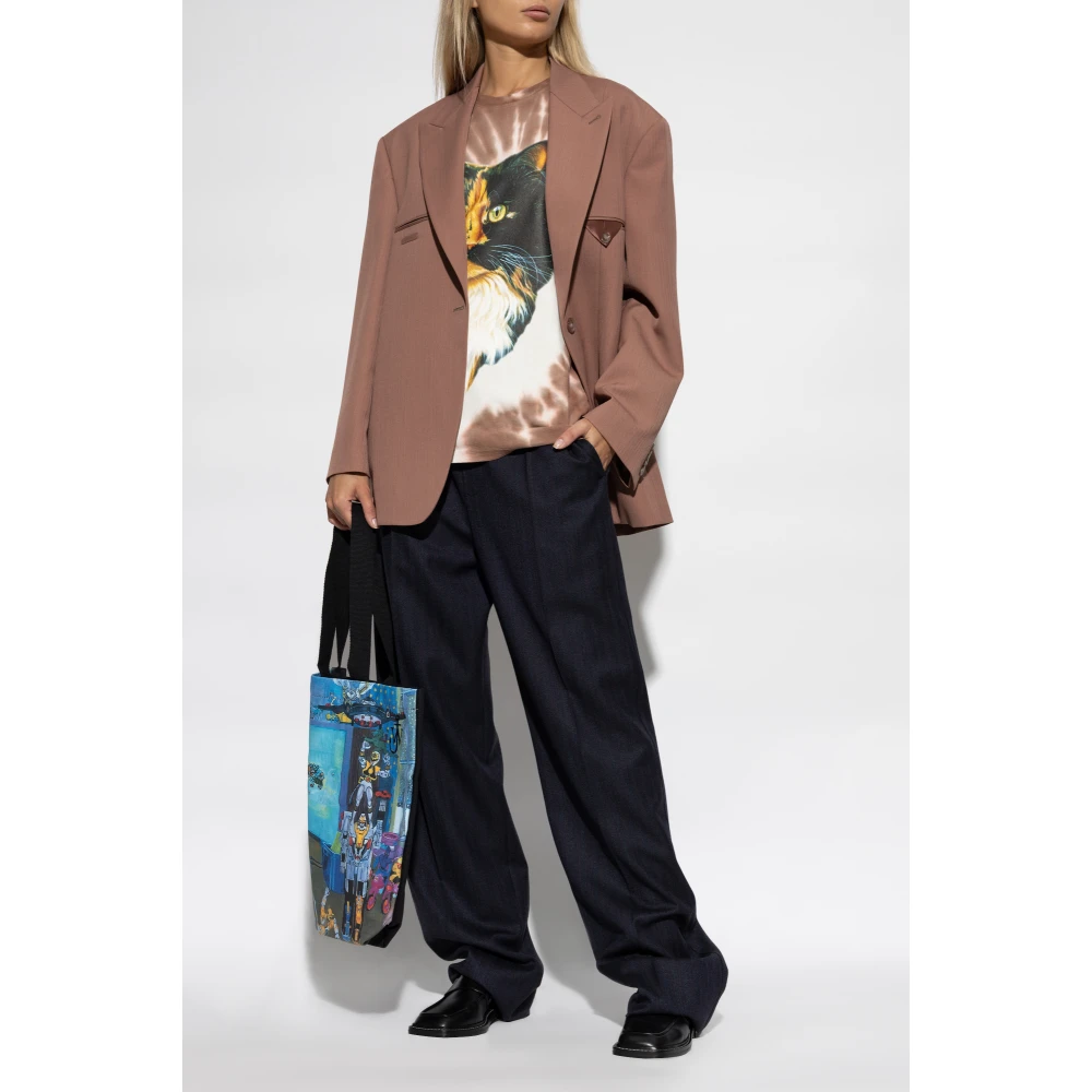 JW Anderson T-shirt met print Brown Dames