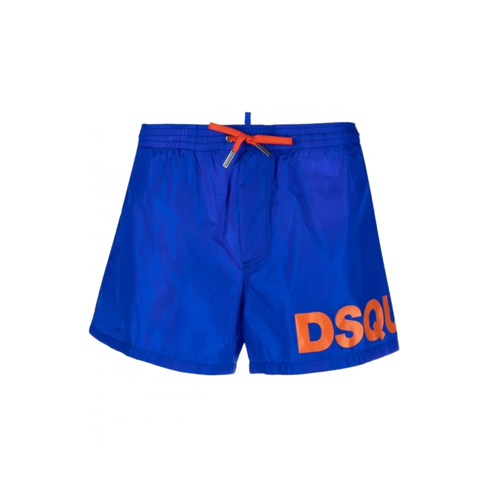 Dsquared2 Trendiga Blå och Orange Badshorts Blue, Herr