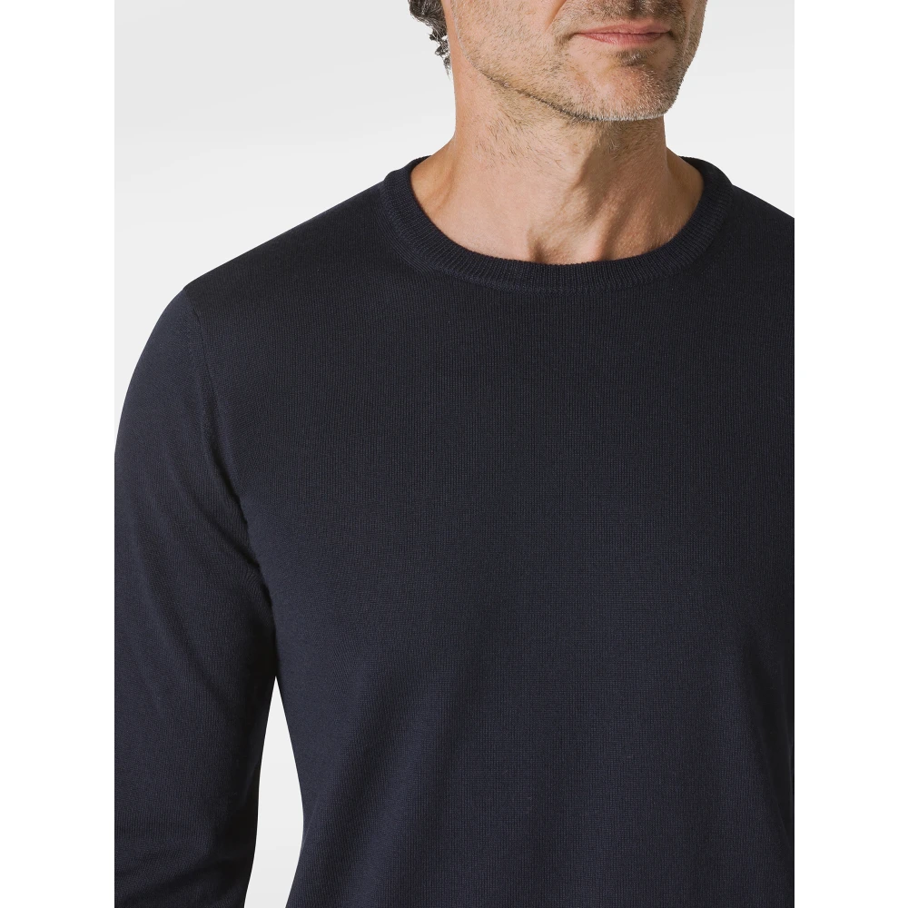 Kangra Merino Wol Navy Trui Blue Heren