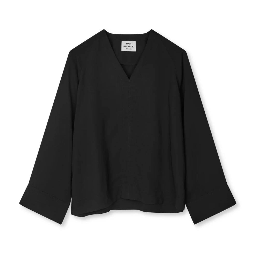 Mads Nørgaard Elegante Light Crepe Milly Zwarte Blouse Black Dames