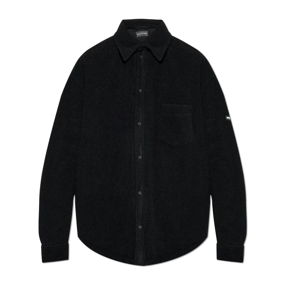 Balenciaga Gewatteerd shirt in oversized stijl Black Heren