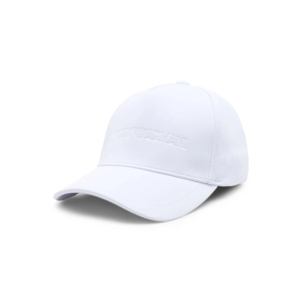 Armani Witte Baseballpet met Logo White Heren