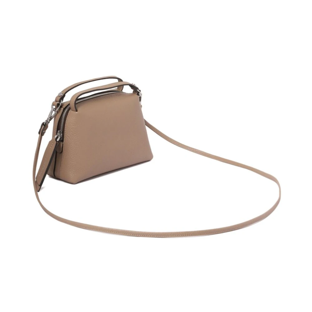 Gianni Chiarini Bruin Leren Schoudertas met Logo Brown Dames