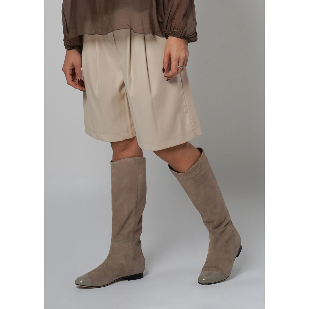 H2O Hoog getailleerde veelzijdige Bermuda in stof Beige Dames