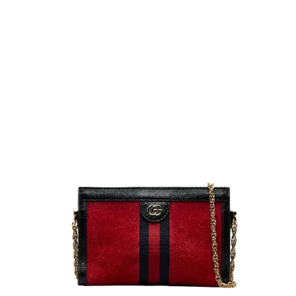 Gucci Vintage Pre-owned Suede crossbody-bags Red Dames