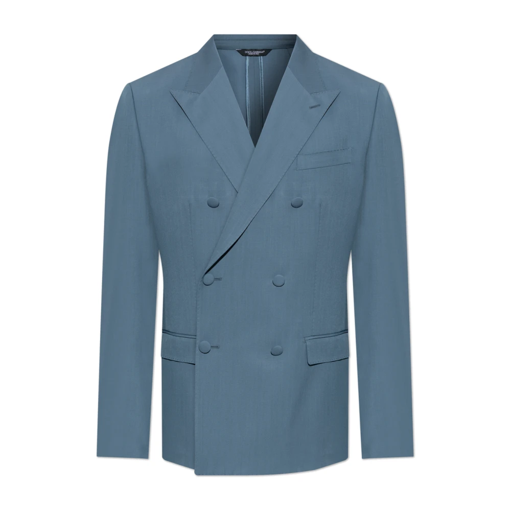 Dolce & Gabbana Mannelijk Blauw Jassen Heren, M, Wol, Wool Blazer