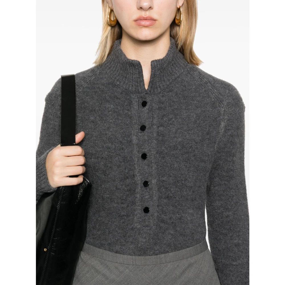Philosophy di Lorenzo Serafini Grijze Gebreide Wollen Trui Gray Dames