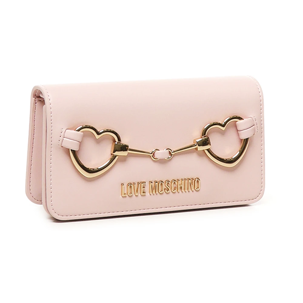 Love Moschino Roze Portemonnee met Hartdecoratie Pink Dames