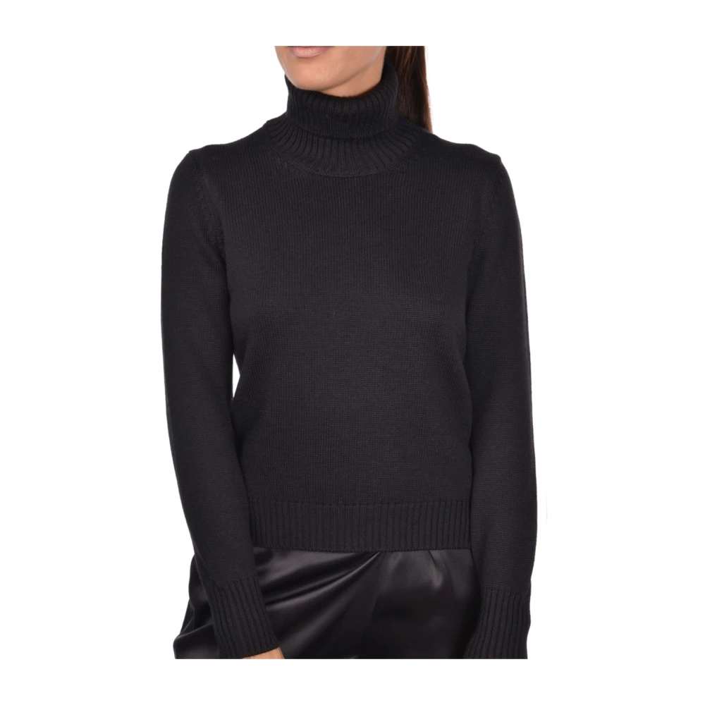 Gran Sasso Black Turtlenecks, Female, S, Cyclist Stylish Jersey