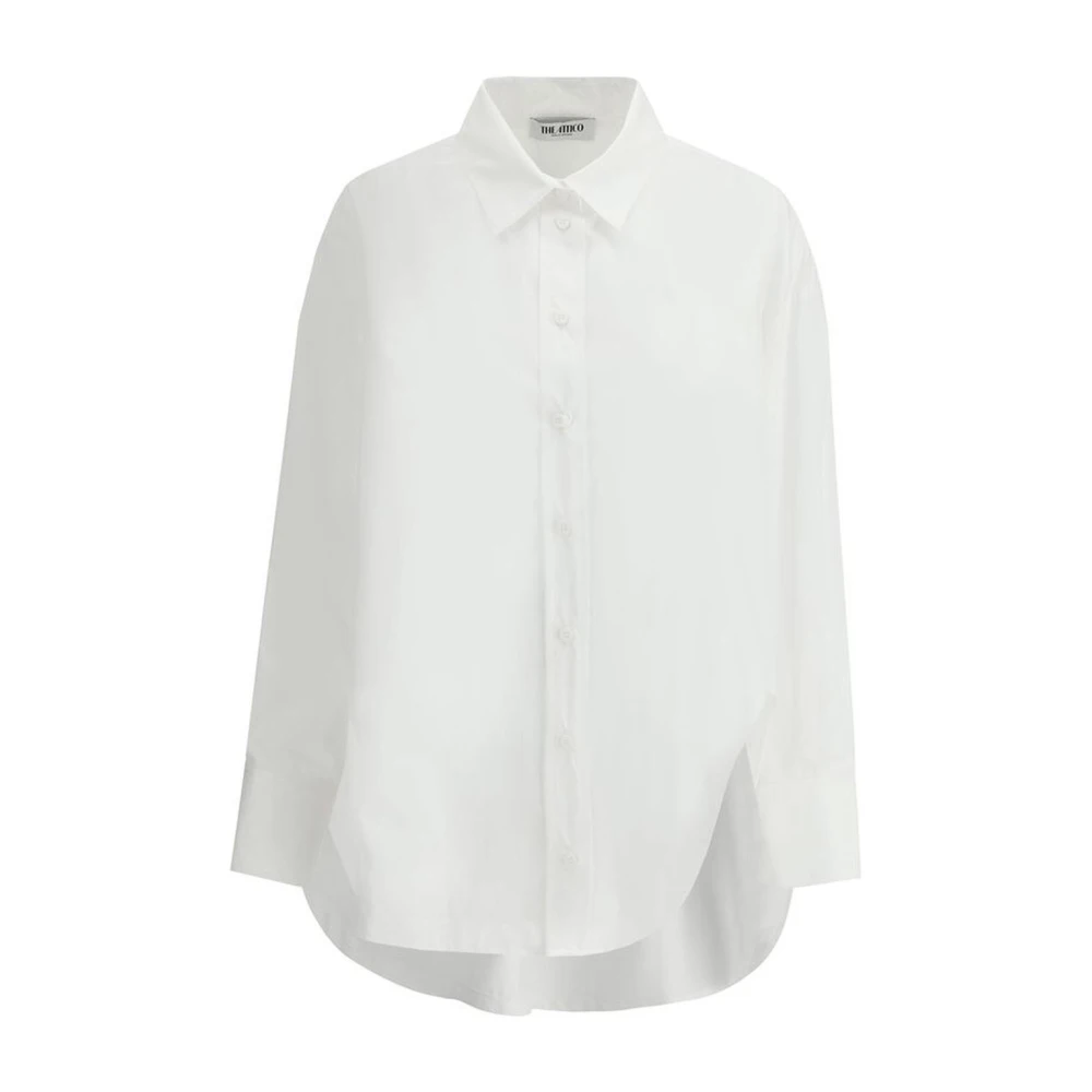 The Attico Oversized Katoenen Shirt met Asymmetrische Split White Dames