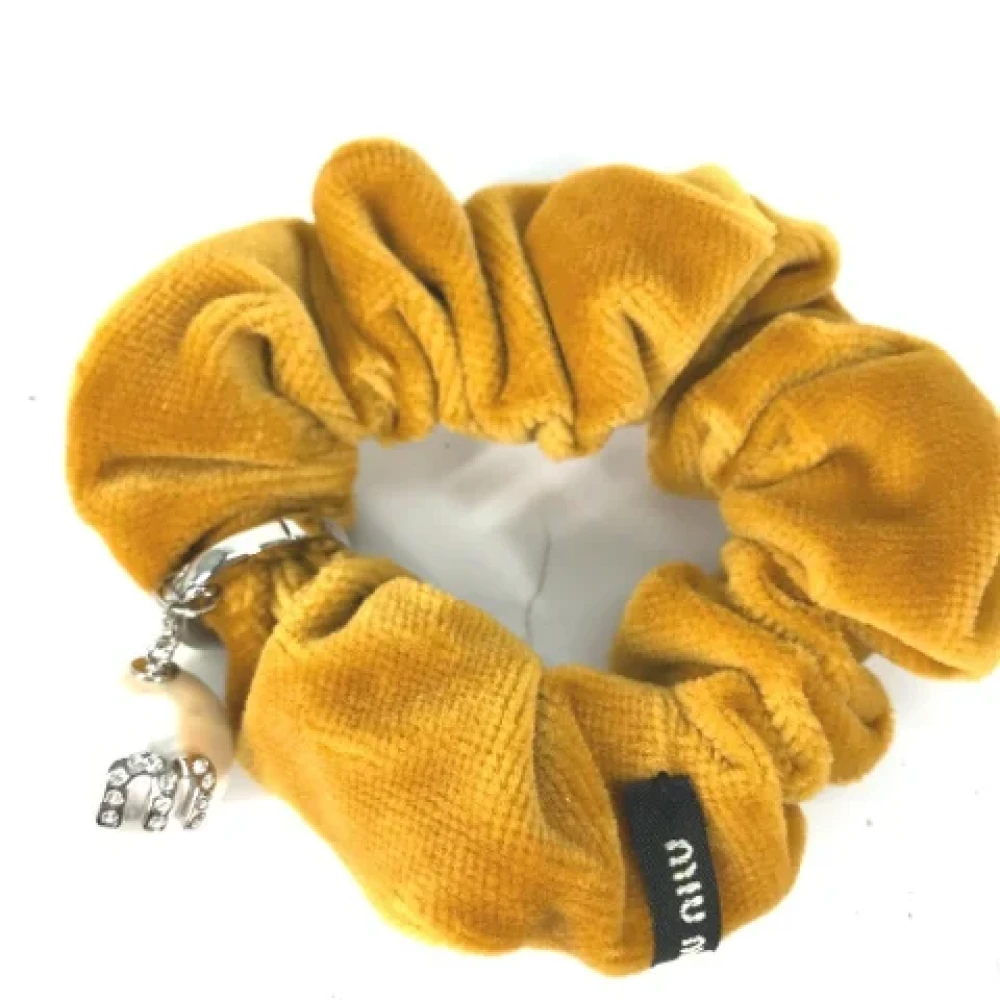 Miu Pre-owned Velvet hair-accessories Yellow Dames