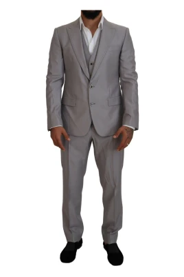 Wool Silk 3 Piece Slim Fit Suit