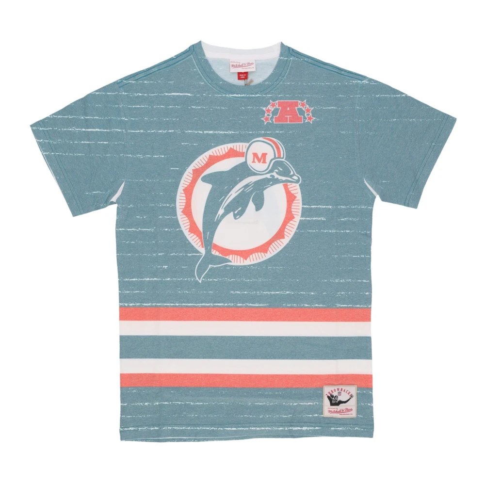 Mitchell & Ness Miami Dolphins Voetbal Tee Blue Heren