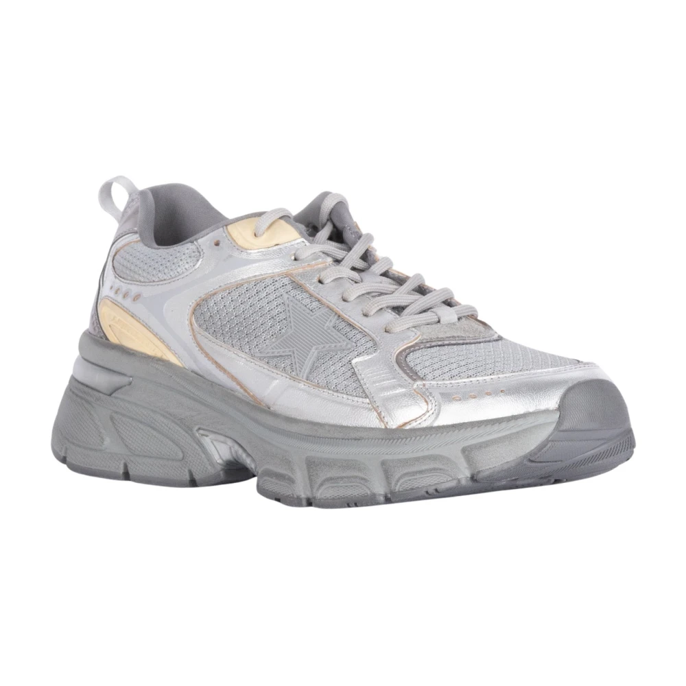 Golden Goose Zapatillas Lightstar Laminadas Plata/Oro Shoes Mujer Gris 40 Eu