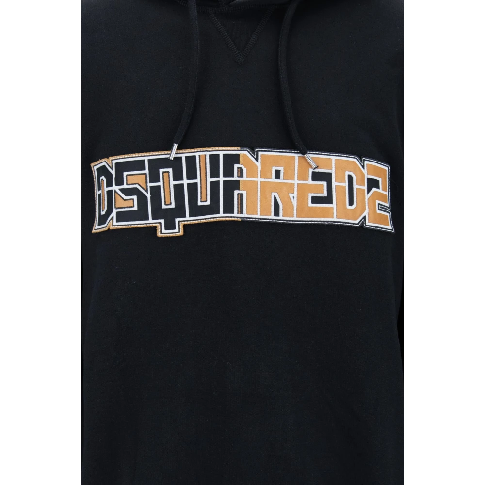 Dsquared2 Hoodie met geborduurd logo Black Heren