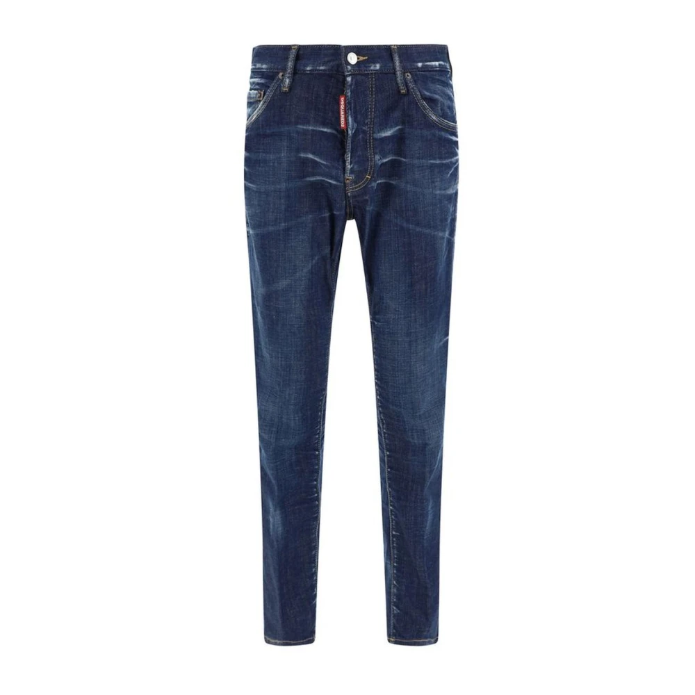 Dsquared2 Cool Guy Bomulls Jeans Läder Patch Blue, Herr