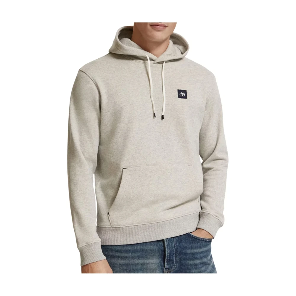 Scotch & Soda Hoodie Patch Logo Gray Heren