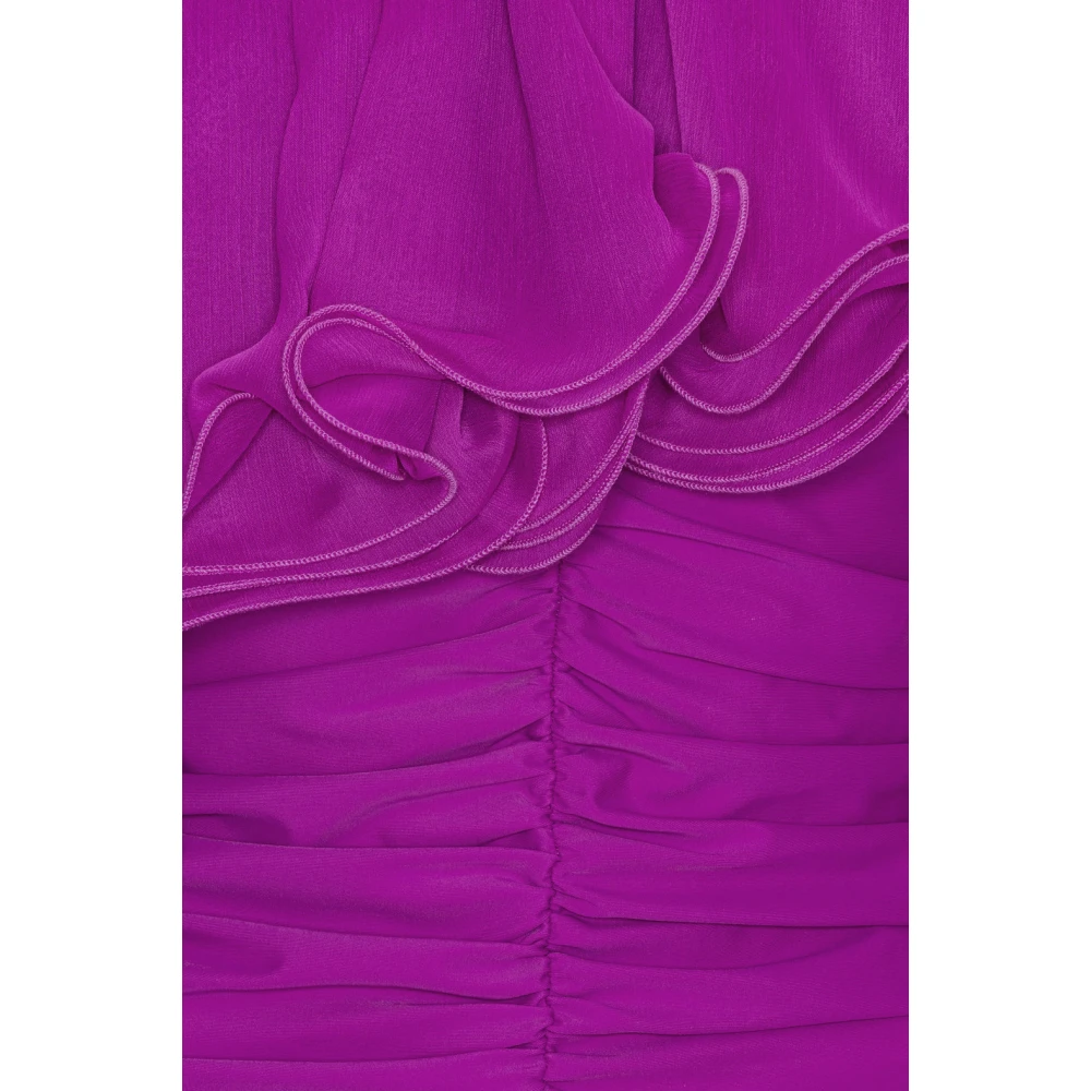 Rotate Birger Christensen Paarse Asymmetrische Chiffon Jurk Purple Dames