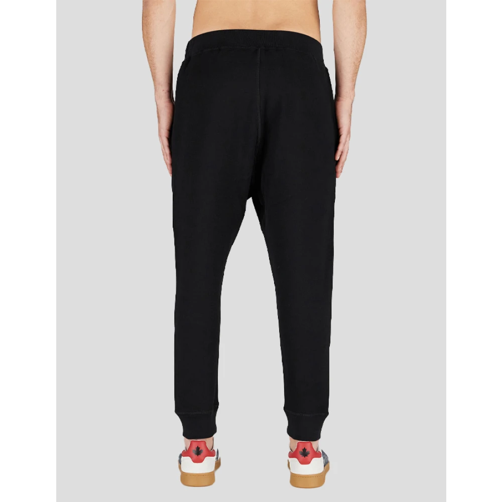 Dsquared2 Zwarte joggingbroek met witte print Black Heren