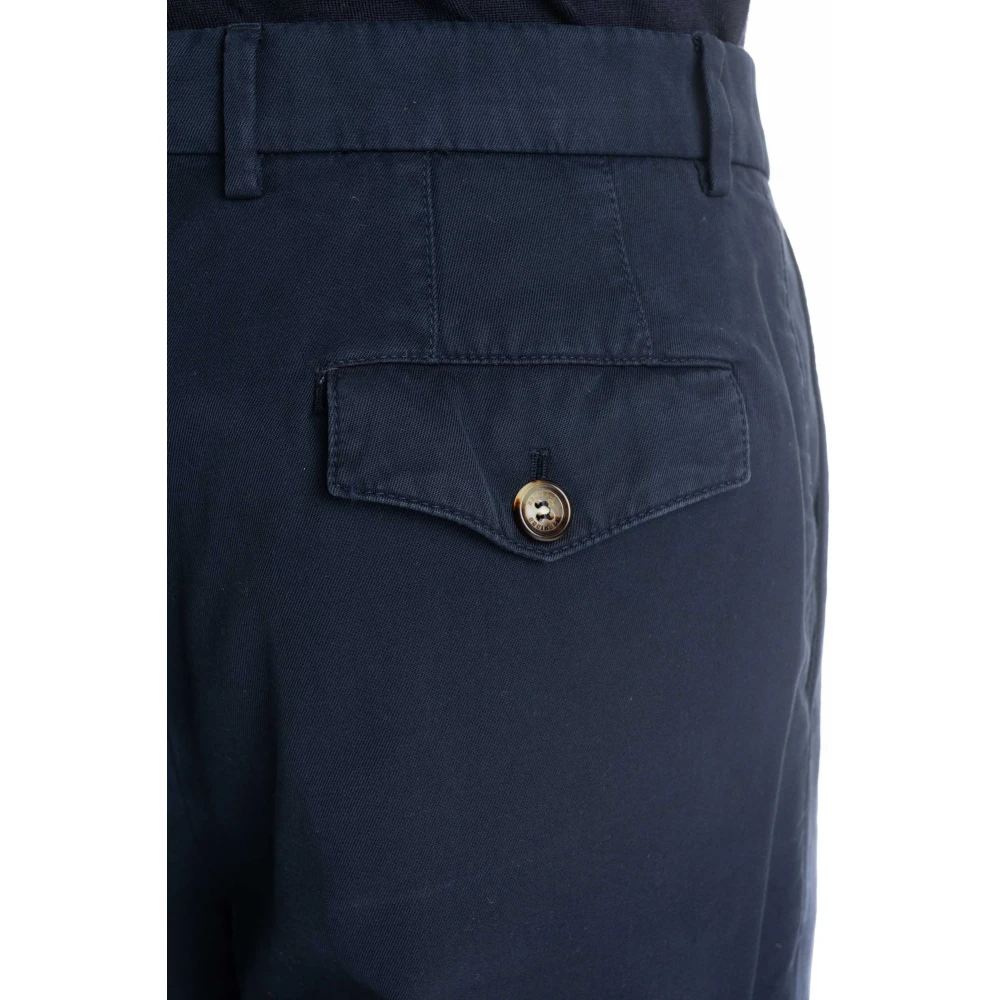 BRUNELLO CUCINELLI Blauwe Katoenen Gabardine Broek Blue Heren