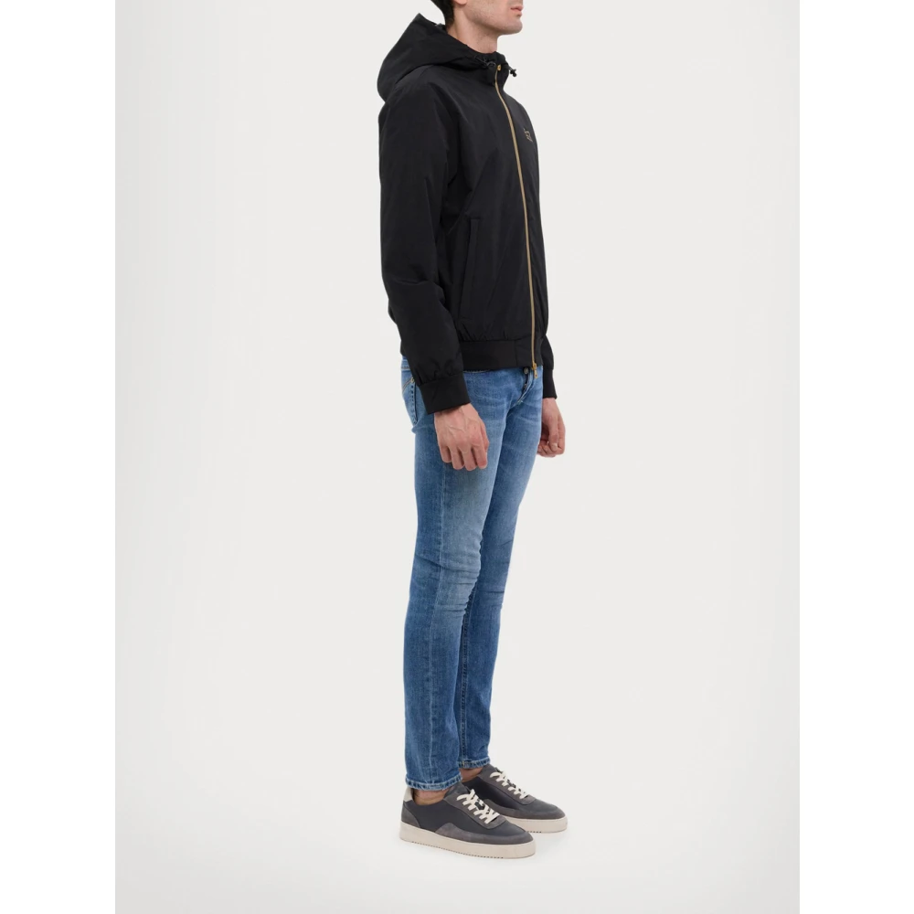 Emporio Armani EA7 Zwarte Technische Stof Logo Jas Black Heren