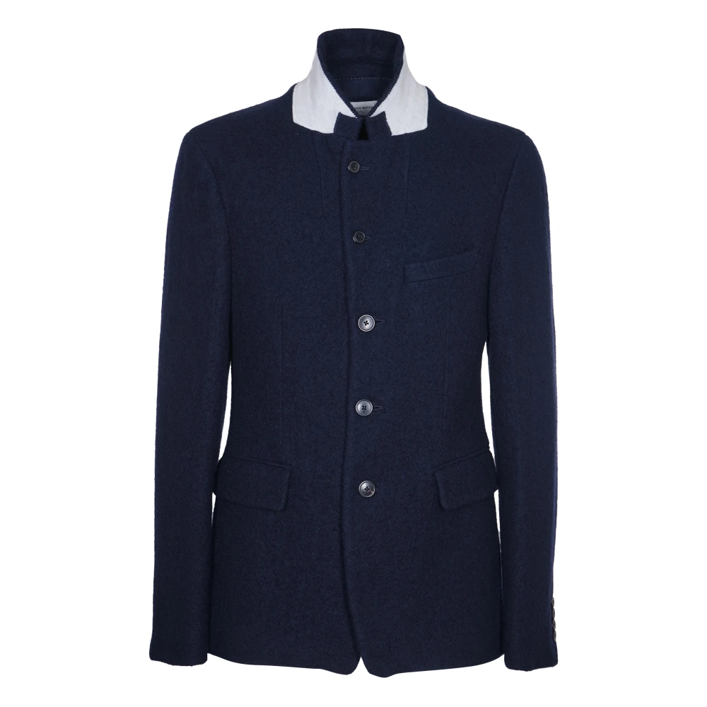 Dries Van Noten Blauwe Jassen Bates Stijlvolle Collectie Blue Heren